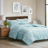 Madison Park Duke Glam/Luxury Faux Fur Comforter Mini Set MP10-7633 Aqua