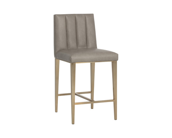 Sunpan WILBUR Counter Stool - Ivanhoe Mineral Faux Leather with Steel Legs, Modern Comfort & Style 112521