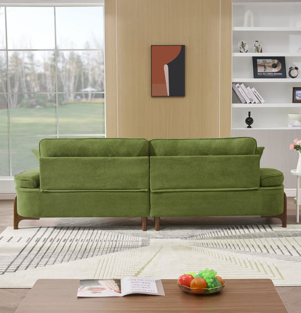 English Elm 103 Luxurious Cloud Velvet Sofa with High-Elastic Sponge Cushion, Deep-Seated Comfort for Living Spaces Green W2290S00009