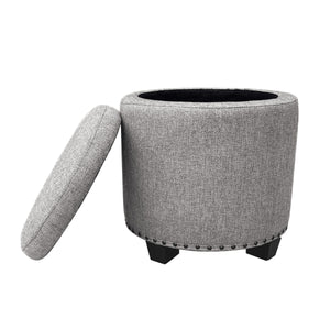 English Elm Ada Channel Tufted Faux Leather Footstool Ottoman Mid-century Square Accent Seat B056P412623