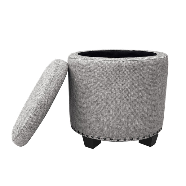 English Elm Ada Channel Tufted Faux Leather Footstool Ottoman Mid-century Square Accent Seat B056P412623