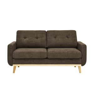 English Elm 67.7" Tufted Button Mid-century Loveseat with Splayed Wood Legs for Living Rooms Brown B355P428574