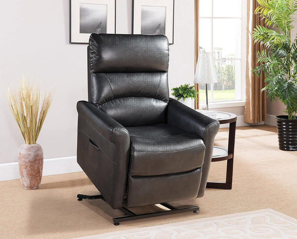 English Elm 1pc Faux Leather Power Lift Recliner with Massage and Full Chaise Pad for Living Rooms B011P205578