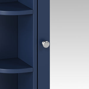 English Elm Bathroom Wall Cabinet with Mirror Door Open Shelving and Adjustable Interior Storage Blue N817P375228B