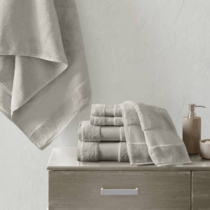 JLA Home Madison Park Signature - Cotton Plush Turkish 6-Piece Towel Set 600 GSM — Oversized, Highly Absorbent Spa-Quality Towels Crafted Grey MPS73-316