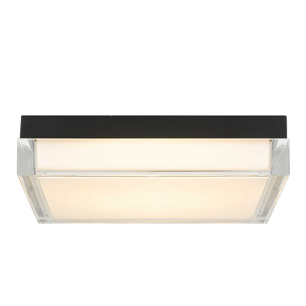 English Elm 11-inch Matte Led Flush Mount Ceiling Light Dimmable Frosted Diffuser Modern Low Profile Black B370P398964