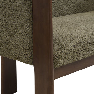 English Elm 48.5" Compact Track Arm Loveseat Rubberwood Frame Polyester Upholstery Studio Sofa Green,Walnut N771P384798L