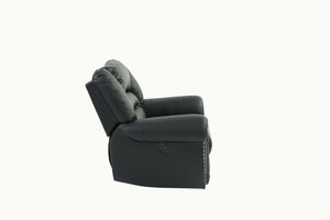 English Elm Modern Oversized Manual Recliner Chair Glider in Bonded Leather with Nailhead Trim and Plush Support Black 41 L x 31 W x 27 H B011P205581