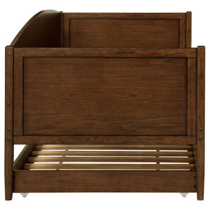 English Elm Fallbrook Twin Daybed with Trundle in Medium Walnut — Elegant, Durable Rubberwood Frame for Cozy Spaces B062S01295