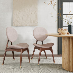 English Elm Christopher Knight Home® - Nomi Upholstered Dining Chair with Solid Wood Frame, Curved Back Comfort and Durable Support Grey 42.75 L x 22.5 W x 14.75 H N776P340272E