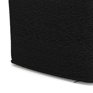English Elm Chantal Boucle Square Pouf Handcrafted Cotton Accent Footrest for Modern Living Rooms Black B136P427582