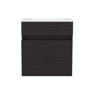 English Elm Newell Black Vanity Sink Cabinet with Shelves and Large Storage, Durable Engineered Wood Finish B092P360644