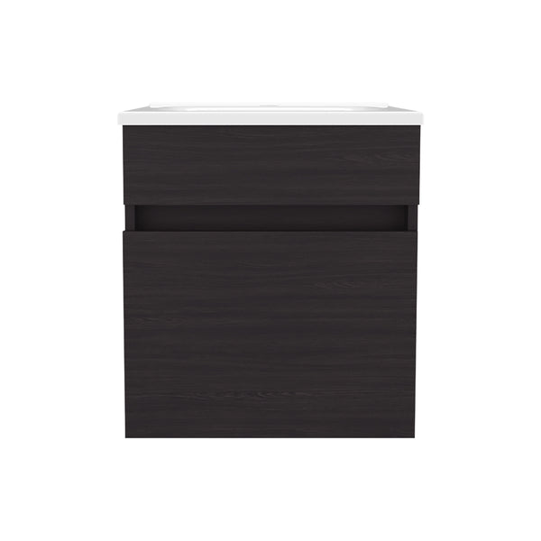 English Elm Newell Black Vanity Sink Cabinet with Shelves and Large Storage, Durable Engineered Wood Finish B092P360644