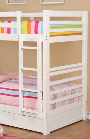 English Elm Twin Transitional Bunk Bed With Storage Drawers, Attached Ladder & Classic Mission Style Design B2741S00337-GIGA