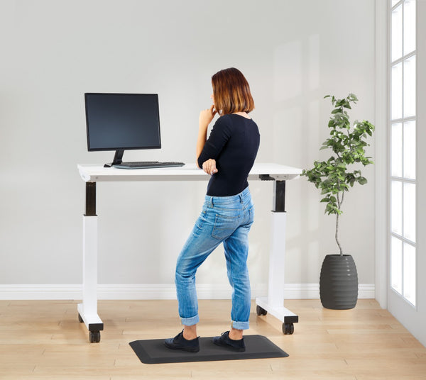 OSP Home Furnishings Black Memory Foam Anti-fatigue Standing Mat with Non-slip Base for Desk Workstations AM2030B