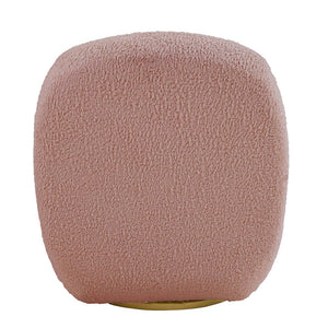 English Elm Pink Swivel Accent Chair with Teddy Sherpa Upholstery, 360° Swivel, Plush Foam Seat & Modern Flair B062P186524