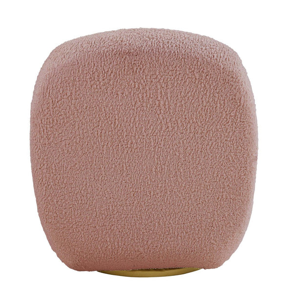 English Elm Pink Swivel Accent Chair with Teddy Sherpa Upholstery, 360° Swivel, Plush Foam Seat & Modern Flair B062P186524