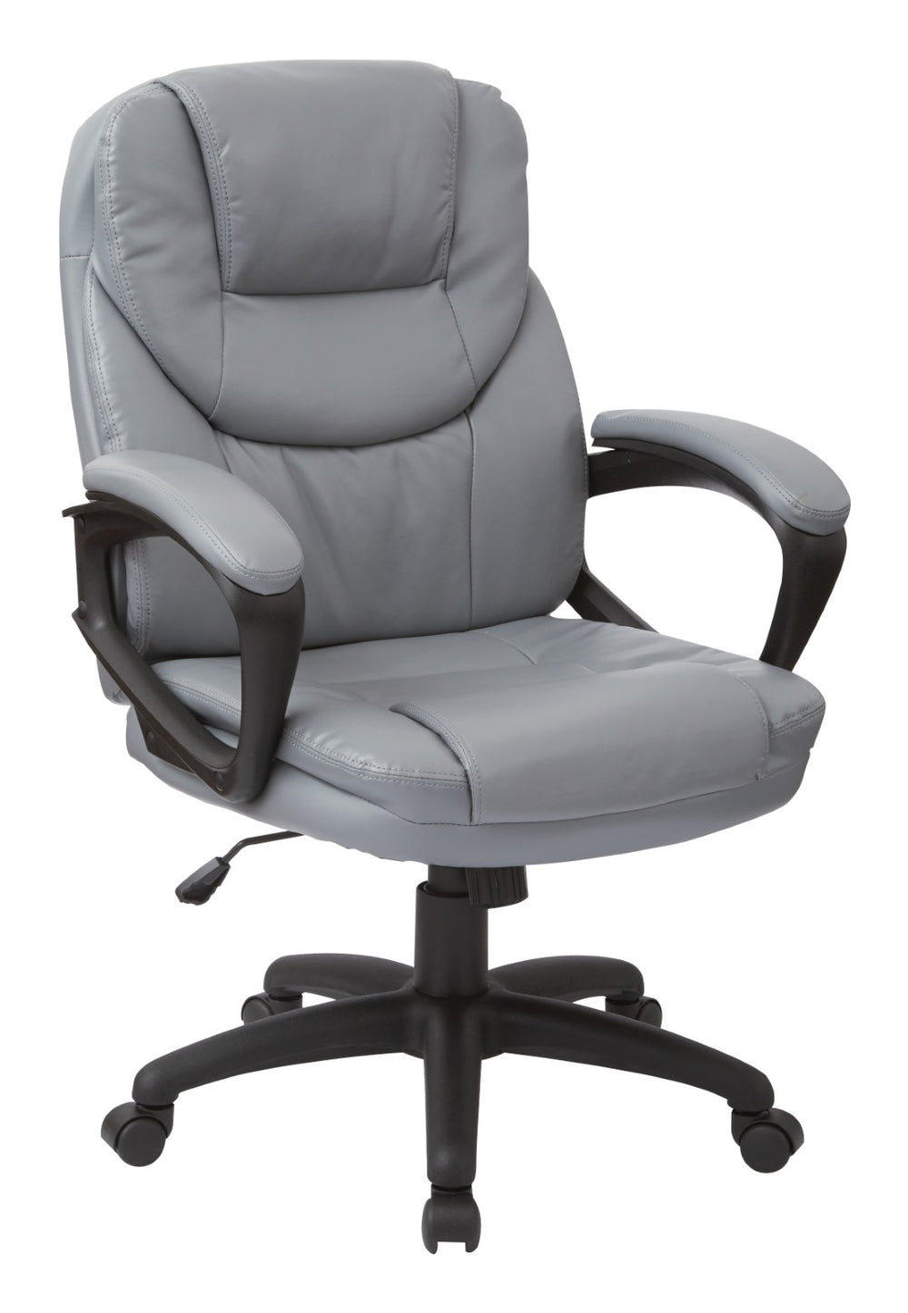 OSP Home Furnishings Faux Leather Executive Office Chair with Lumbar Support and Pneumatic Height Adjustment FL660-U42