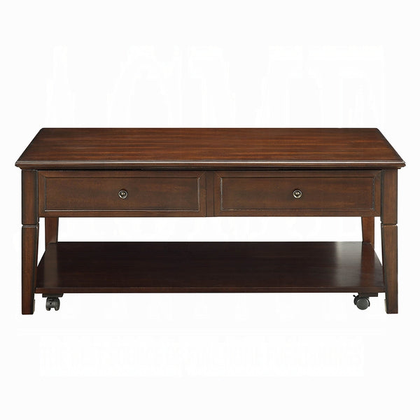 English Elm Walnut Lift-Top Coffee Table with Dual Storage Compartments, Mobile Shelf on Casters, Timeless Design B062P209099