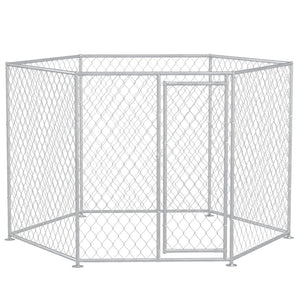 English Elm Pawhut Galvanized Steel Outdoor Dog Run with Lockable Door for Large Breeds W2225P173779
