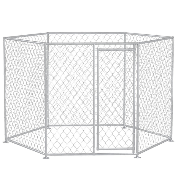 English Elm Pawhut Galvanized Steel Outdoor Dog Run with Lockable Door for Large Breeds W2225P173779