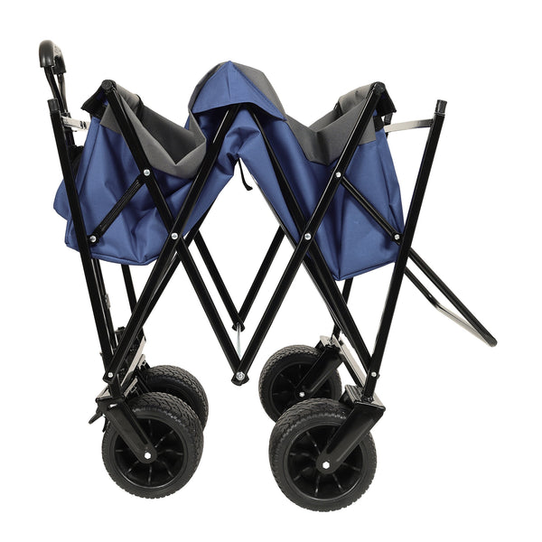 English Elm 480lbs Folding Utility Wagon with Canopy All-terrain Wheels Steel Frame Outdoor Hauler W2932P326773