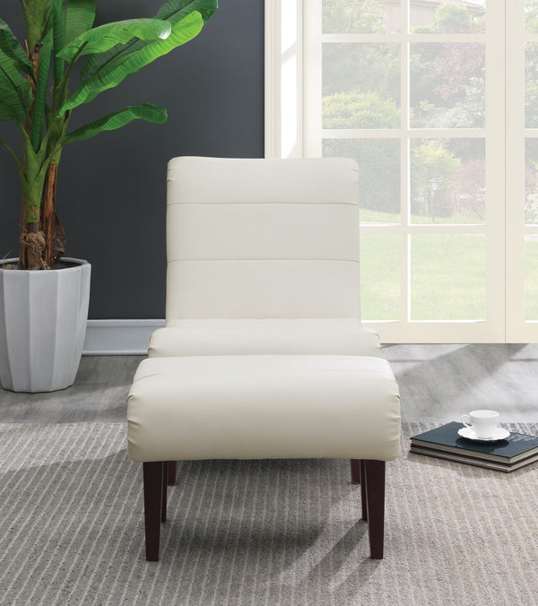 OSP Home Furnishings Hawkins Lounger with Ottoman White