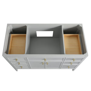 English Elm Fully Assembled 48" Grey Single Sink Bathroom Vanity with Solid Rubberwood, Carrara Top, Soft-Close Drawers W1826P308981