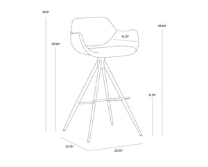 Sunpan OWEN Swivel Barstool in Town Grey - Industrial-Modern Comfort for Kitchen, Bar & Dining Spaces 103246