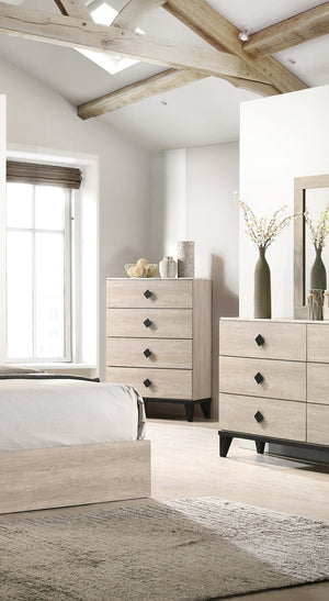 English Elm Modern Cream Faux Marble Chest of Drawers, 4-Drawer Glam Storage with Black Hardware & Base, 31"x15"x45" B011P262327