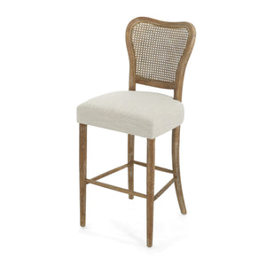 English Elm Christopher Knight Home® - BARSTOOL( Vintage Retro Set of 2) Fabric Seat Rubberwood Frame Cane Weave Durable Comfort Stylish Appeal N779P171193B