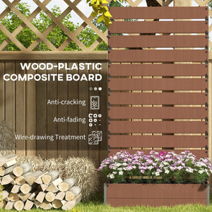 English Elm Outsunny Raised Planter Box with Vertical Trellis for Climbing Vines Outdoor Patio W2225P175538