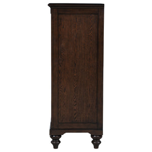 English Elm Berwick Five Drawer Chest with Oak Veneer and Gunmetal Hardware for Bedroom Storage B062P440099