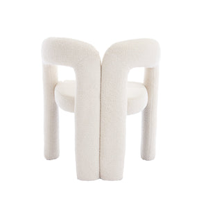 English Elm Contemporary Velvet Upholstered Barrel Accent Chair with Curved Support, Foam Seat, Steel Frame Finish Beige W395P224764