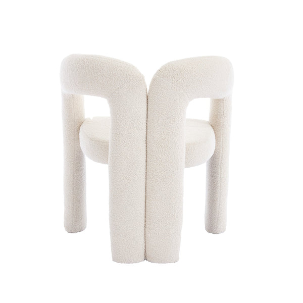 English Elm Contemporary Velvet Upholstered Barrel Accent Chair with Curved Support, Foam Seat, Steel Frame Finish Beige W395P224764