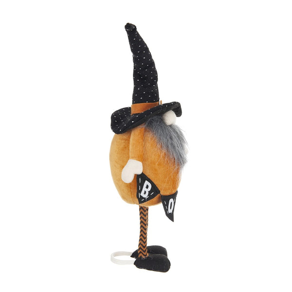 English Elm Set Of 2 Handcrafted Halloween Gnomes - Vibrant Orange & Black With "B-O-O" Banner For Decor W2078P237634-GIGA