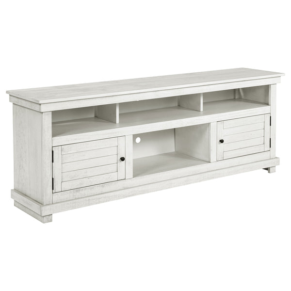 English Elm Castleton Farmhouse Media Console with Shuttered Doors and Distressed Pine Finish B062P451646