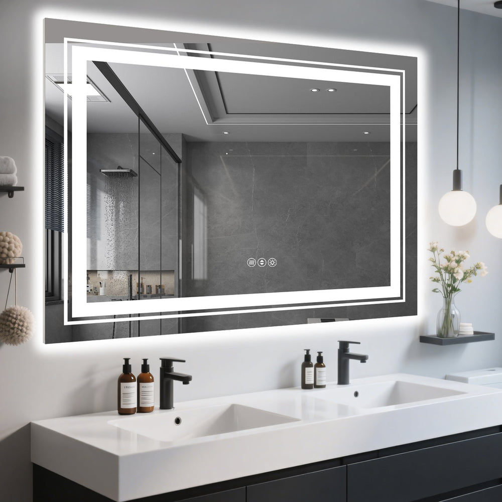 English Elm 48X36 Inch Frameless Led Bathroom Mirror - Smart, Anti-Fog, Dimmable Lighting & Durable Design T3757P347030