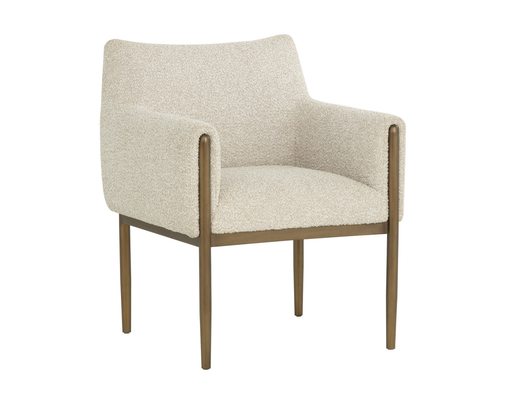 Sunpan Olea Lounge Chair - Mid-century Modern Design In Santa Cruz Oatmeal With Chic Bronze Legs Taupe Fabric 112032