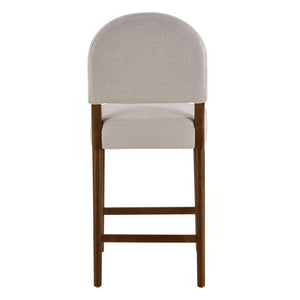 English Elm 26'' Rubberwood Fabric Counterstool Set Padded Backrest Kitchen Island Seating Light Gray N780P394271G