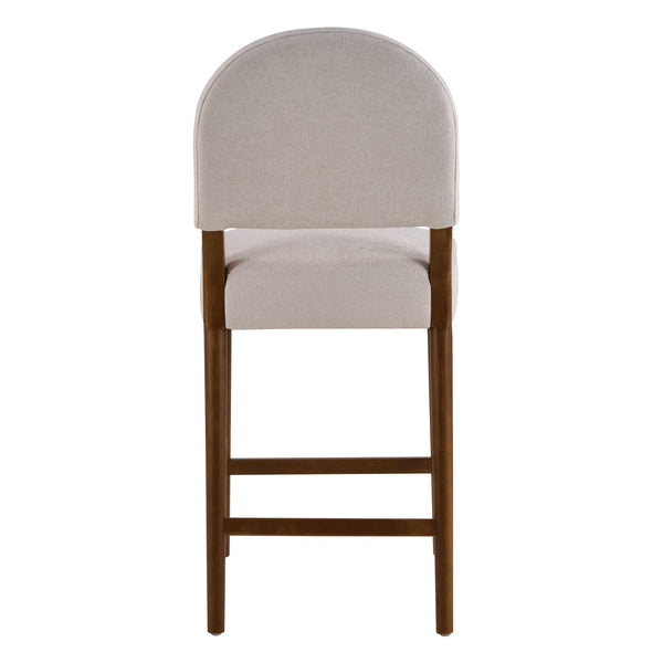 English Elm 26'' Rubberwood Fabric Counterstool Set Padded Backrest Kitchen Island Seating Light Gray N780P394271G