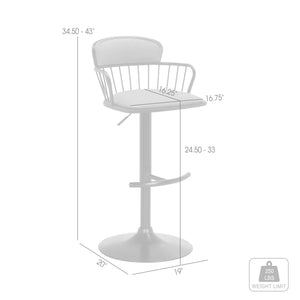 English Elm Nash Swivel Adjustable Barstool Upholstered Seat with Wood Frame for Kitchen Island B2736P464843