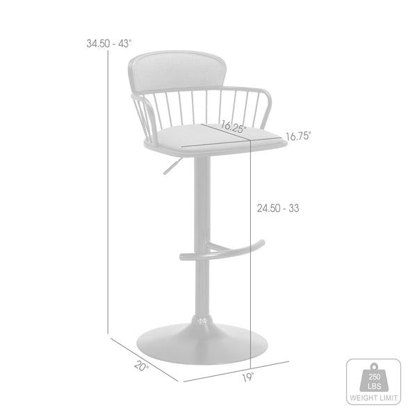 English Elm Nash Swivel Adjustable Barstool Upholstered Seat with Wood Frame for Kitchen Island B2736P464843