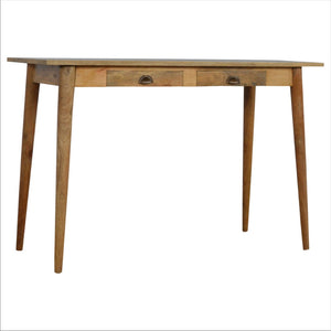 English Elm Solid Wood Nordic Writing Desk - Sustainable Mango Wood, Minimalist Design, Perfect For Home Office B182P279328-GIGA