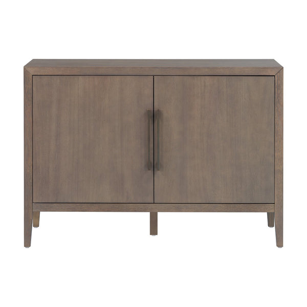 English Elm U_style Farmhouse Pine Veneer Buffet Cabinet with Double Doors for Kitchen or Entryway Brown N711P410389D