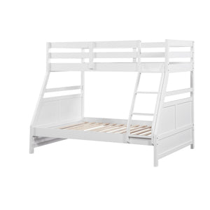 English Elm Bunk Bed Twin Over Solid Wood Frame with Guard Rails for Kids Shared Rooms White B011S02318