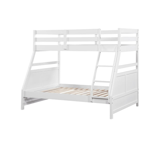 English Elm Bunk Bed Twin Over Solid Wood Frame with Guard Rails for Kids Shared Rooms White B011S02318