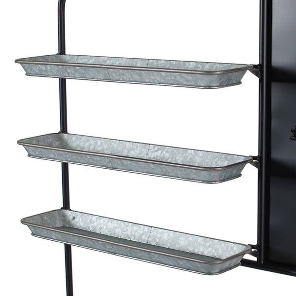 English Elm 36x18.5x70" Industrial Iron Tiered Shelf with Magnetic Board for Kitchen or Patio W2078P499968