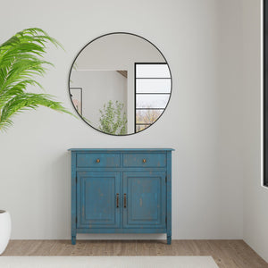 English Elm Connaught Coastal Cottage Pine Cabinet with Raised Panel Doors for Narrow Entryways B136P436038