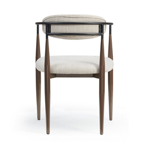 English Elm Dining Arm Chairs Set of 2 Gold Accent Iron Frame Upholstered Modern Minimalist Beige+Black N771P392272H